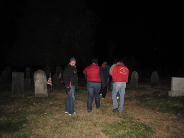 Happy Granite State Skeptics go on Halloween Eve to see if Mary rises to ride in her carriage. She stayed put.