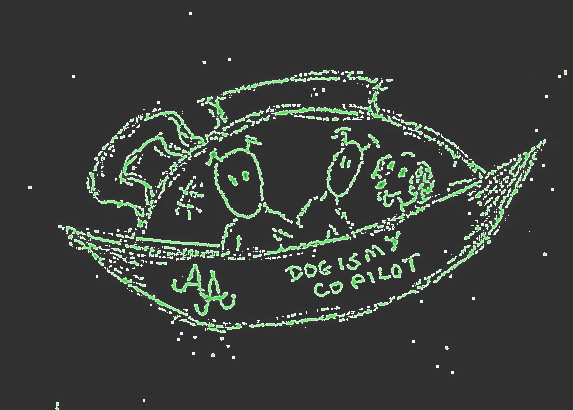 Flying saucers sometimes proclaim AA "Alien Atheist"