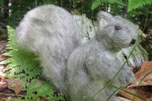 Much improved squirrel.  Not great as far as needle felting goes, but I'm learning!